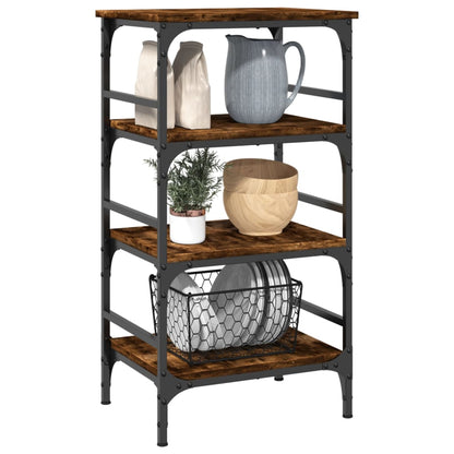 Smoked Oak Kitchen Trolley 45x35x89.5 cm Plywood