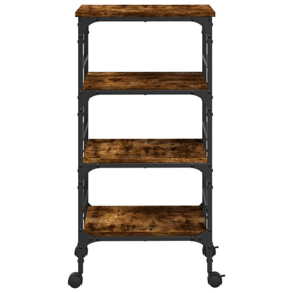 Smoked Oak Kitchen Trolley 45x35x89.5 cm Plywood