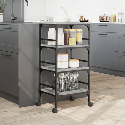 Carrello Cucina Grigio Sonoma 45x35x89,5 cm Legno Multistrato