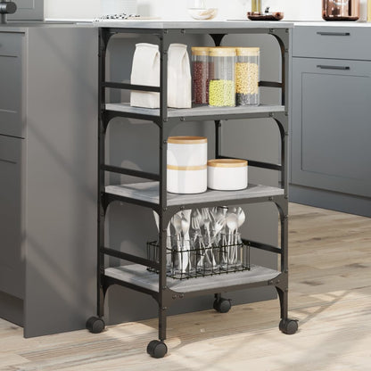 Sonoma Gray Kitchen Trolley 45x35x89.5 cm Plywood