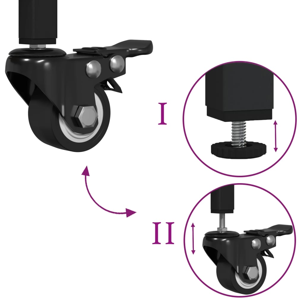 Carrello da Cucina Rovere Fumo 60,5x50x105 cm Legno Multistrato - homemem39