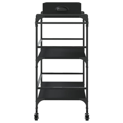 Black Kitchen Trolley 81.5x41x92.5 cm in Plywood