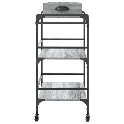 Carrello Cucina Grigio Sonoma 81,5x41x92,5 cm Legno Multistrato - homemem39