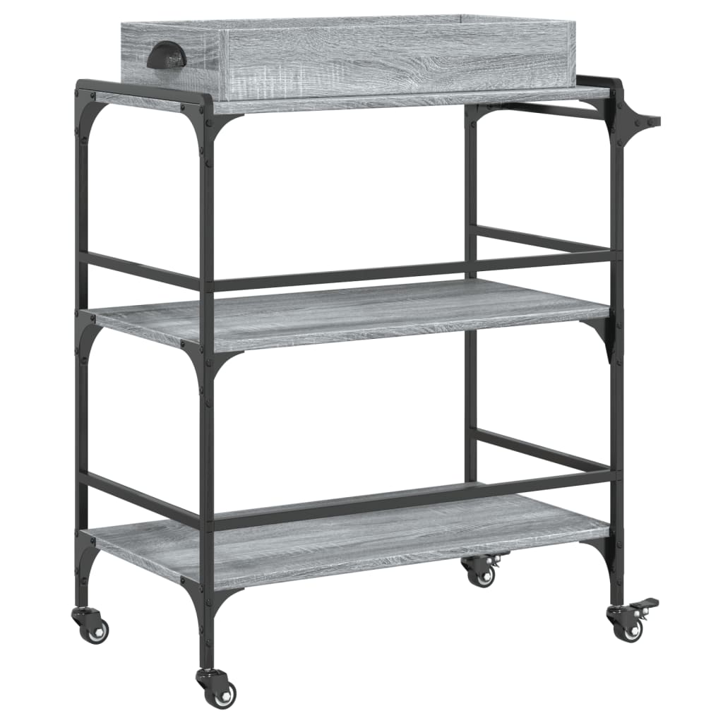 Kitchen Trolley Sonoma Gray 81.5x41x92.5 cm Plywood