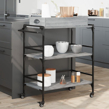 Kitchen Trolley Sonoma Gray 81.5x41x92.5 cm Plywood