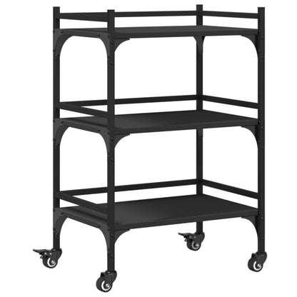 Black Kitchen Trolley 50x35x75.5 cm in Plywood