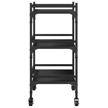 Black Kitchen Trolley 50x35x75.5 cm in Plywood