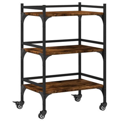 Smoked Oak Kitchen Trolley 50x35x75.5 cm Plywood