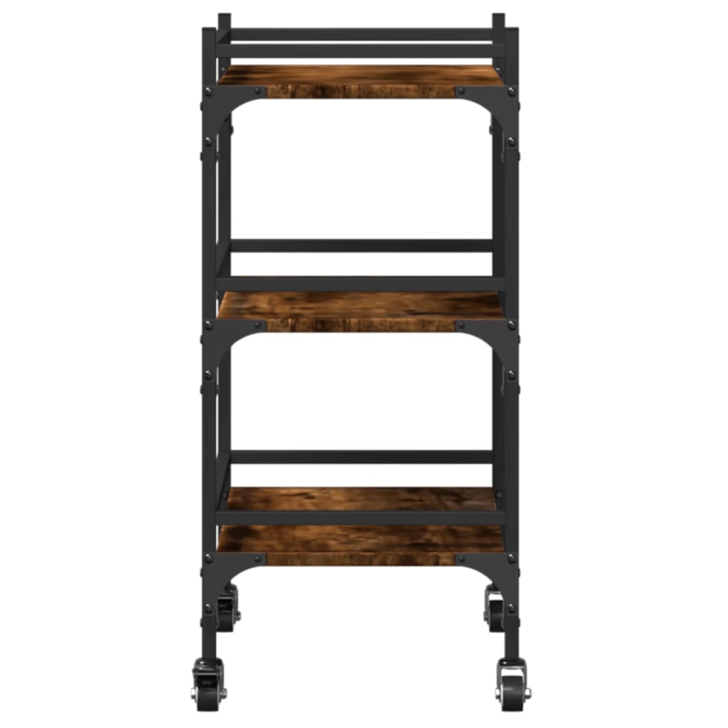 Smoked Oak Kitchen Trolley 50x35x75.5 cm Plywood