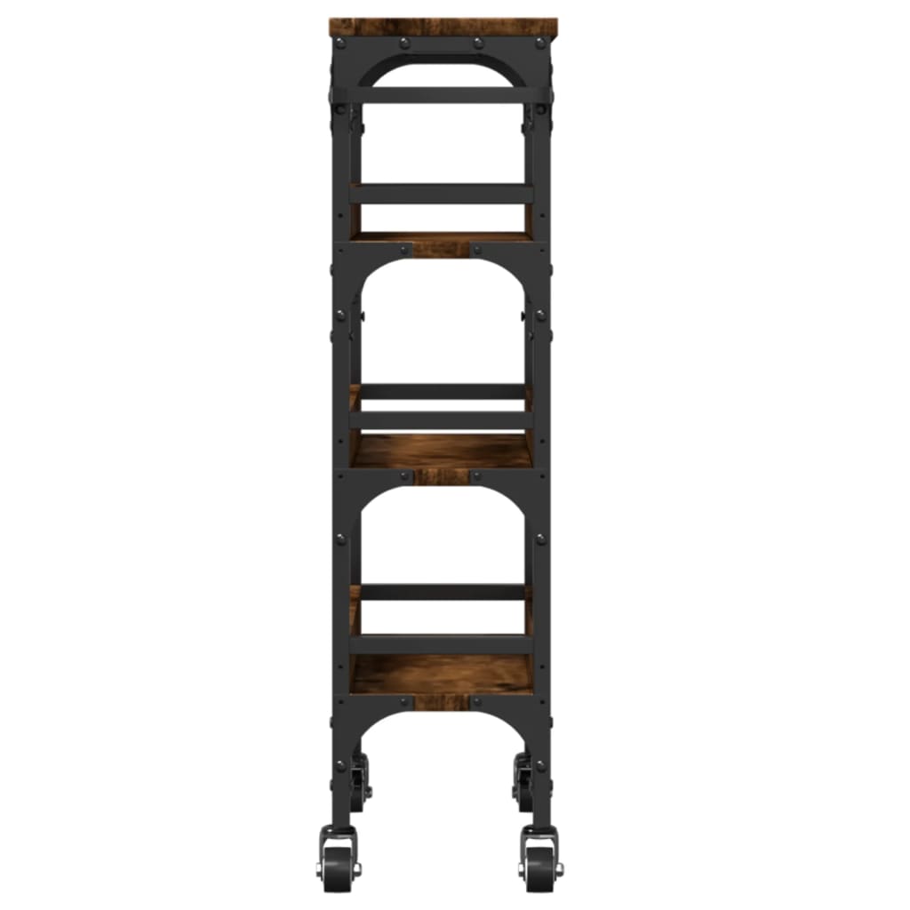 Smoked Oak Kitchen Trolley 53x20x76 cm in Plywood