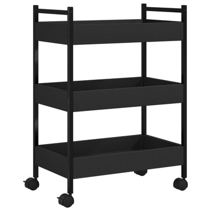 Black Kitchen Trolley 50x30x70 cm in Multilayer Wood