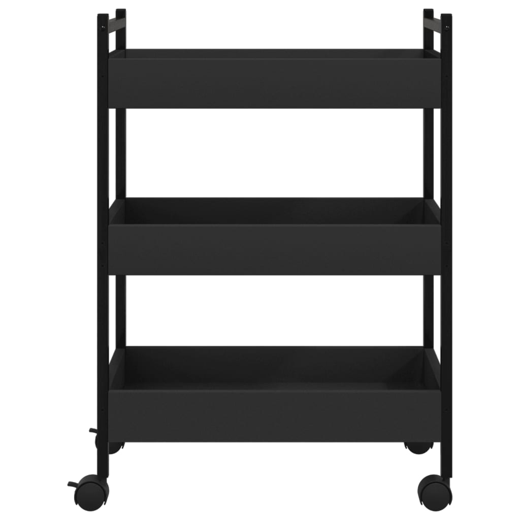 Black Kitchen Trolley 50x30x70 cm in Multilayer Wood