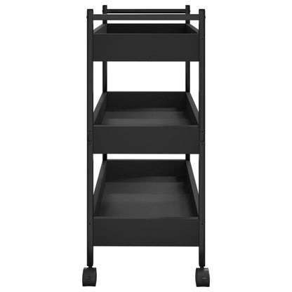 Black Kitchen Trolley 50x30x70 cm in Multilayer Wood