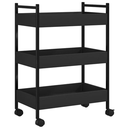 Black Kitchen Trolley 50x30x70 cm in Multilayer Wood