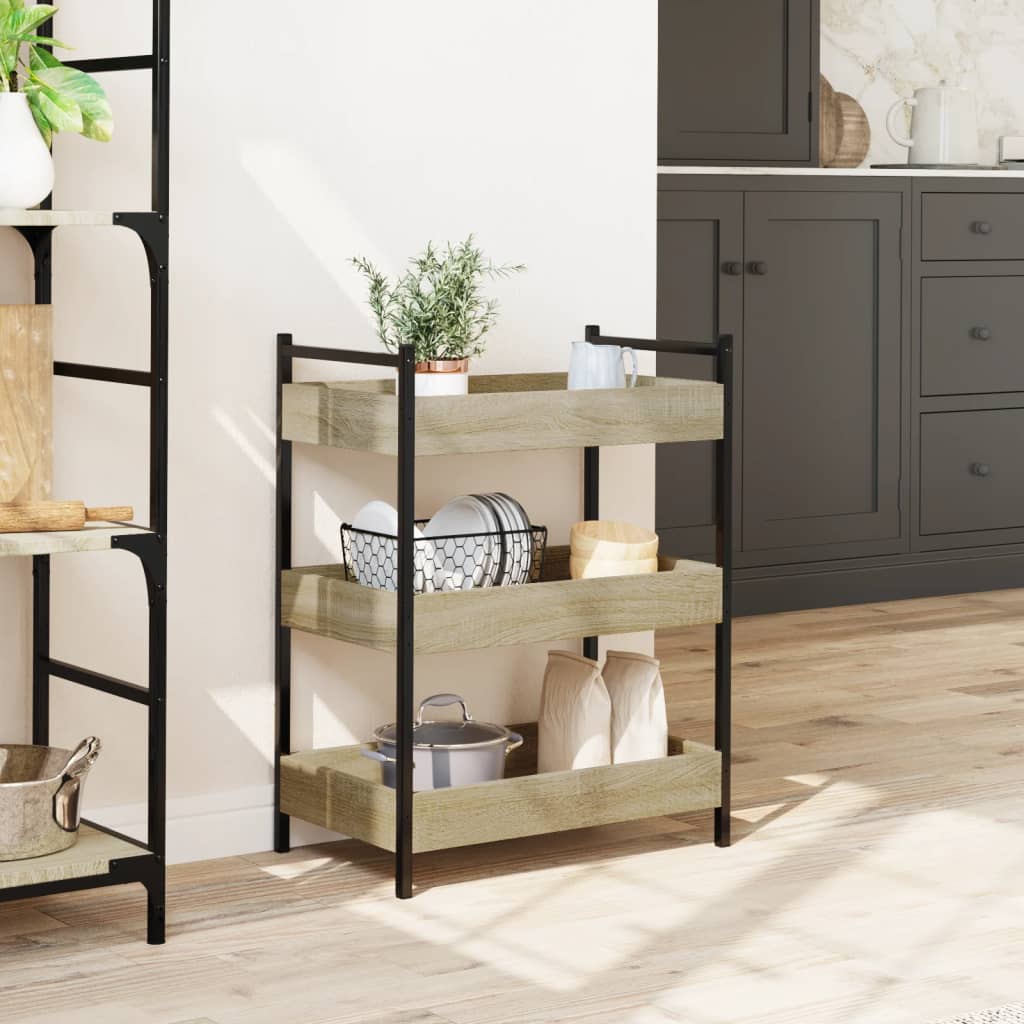 Sonoma Oak Kitchen Trolley 50x30x70 cm Plywood