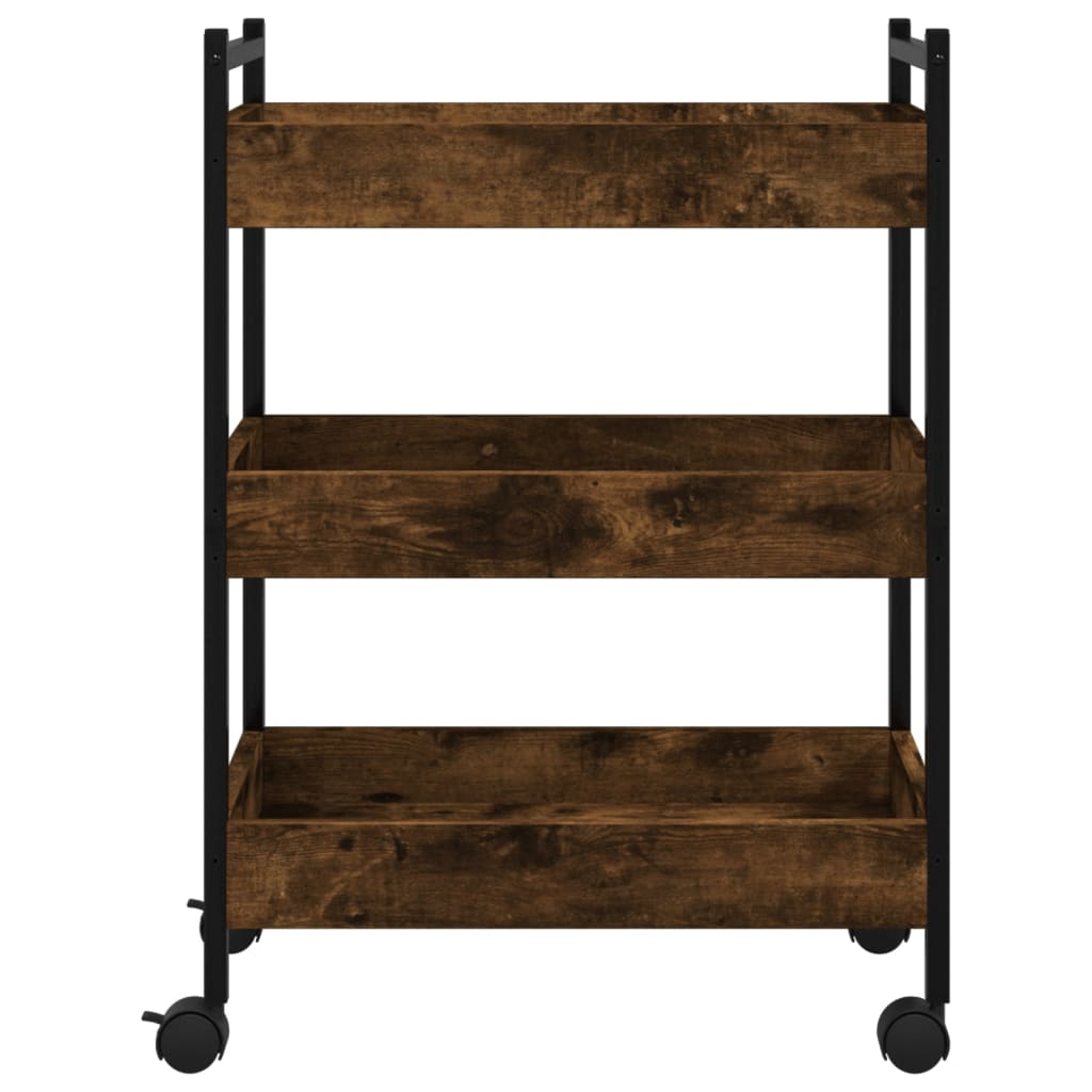 Smoked Oak Kitchen Trolley 50x30x70 cm in Plywood