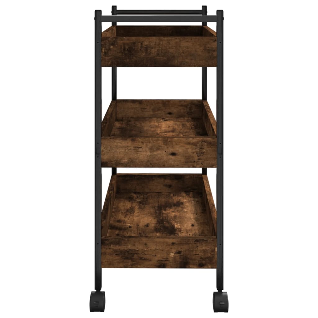 Smoked Oak Kitchen Trolley 50x30x70 cm in Plywood