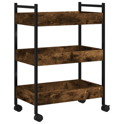 Smoked Oak Kitchen Trolley 50x30x70 cm in Plywood