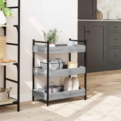 Sonoma Gray Kitchen Trolley 50x30x70 cm Plywood