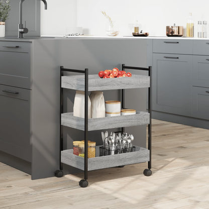 Sonoma Gray Kitchen Trolley 50x30x70 cm Plywood