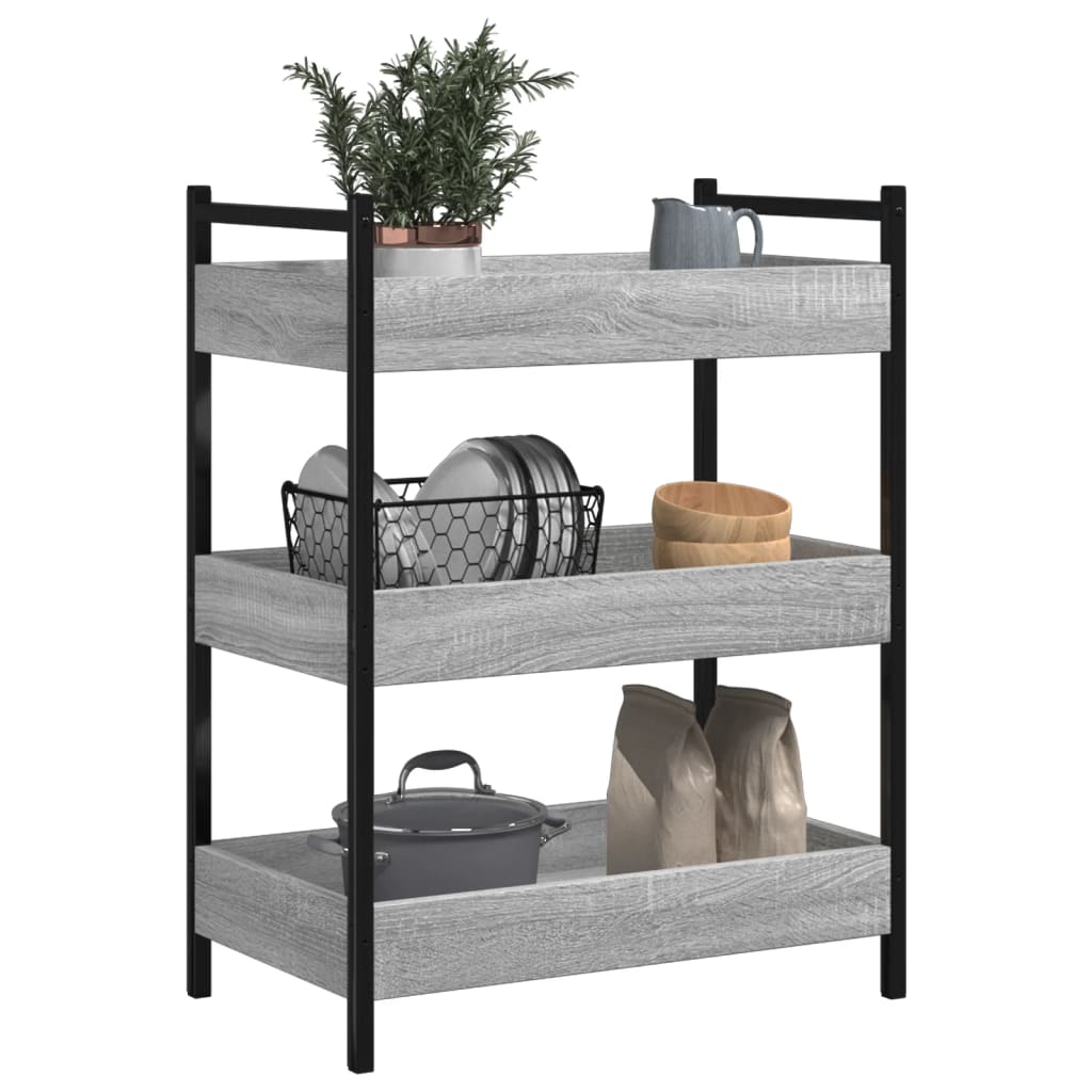 Sonoma Gray Kitchen Trolley 50x30x70 cm Plywood