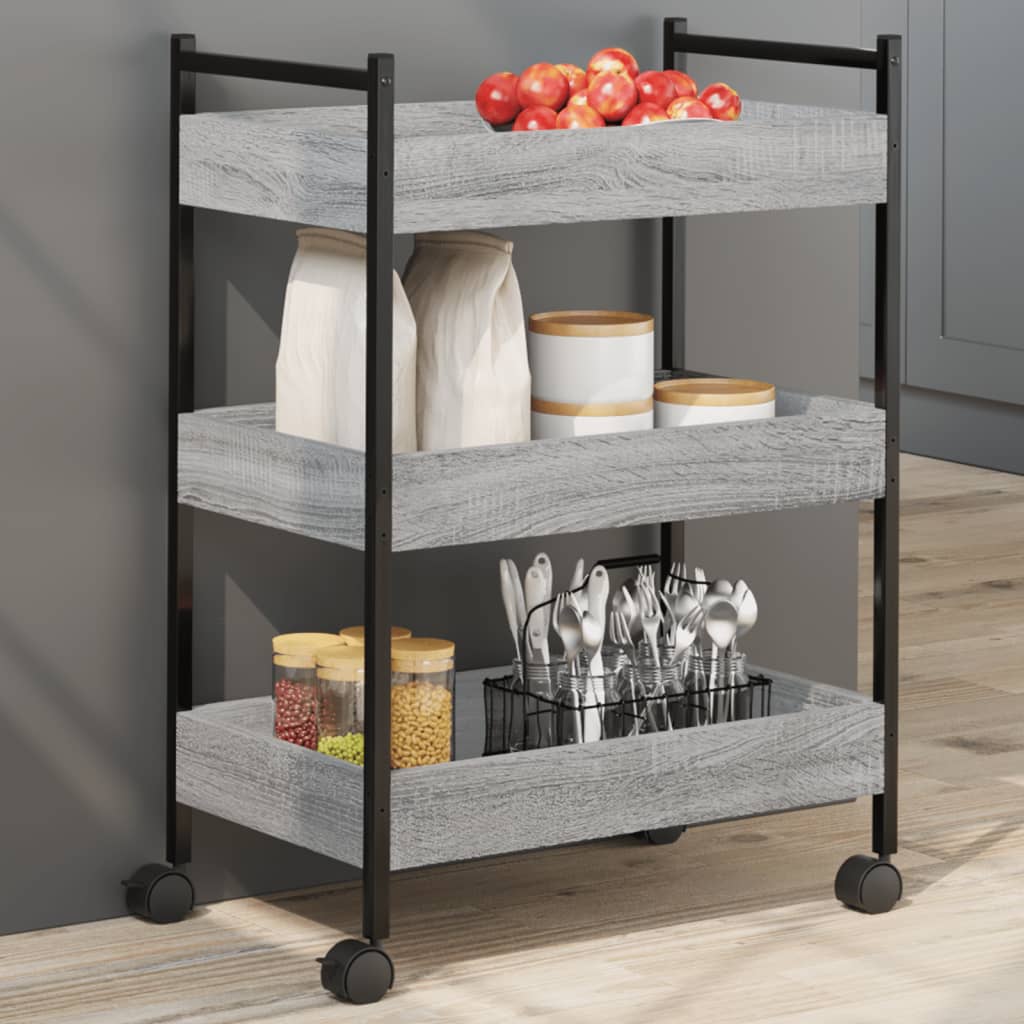 Carrello da Cucina Grigio Sonoma 50x30x70 cm Legno Multistrato - homemem39