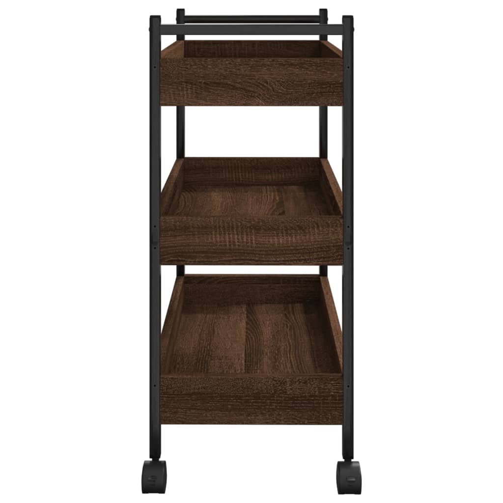 Kitchen Trolley Brown Oak 50x30x70 cm Plywood