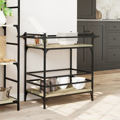 Sonoma Oak Kitchen Trolley 82x40x78.5cm Plywood