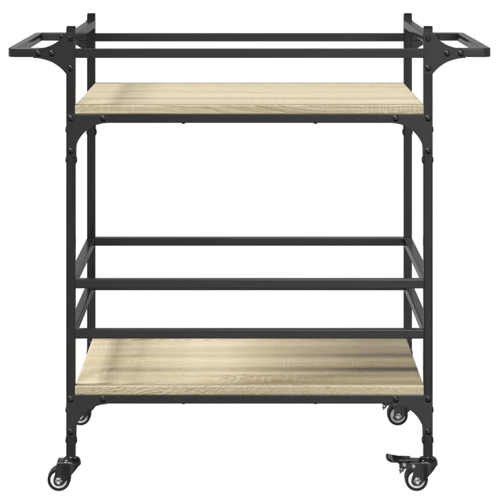 Sonoma Oak Kitchen Trolley 82x40x78.5cm Plywood