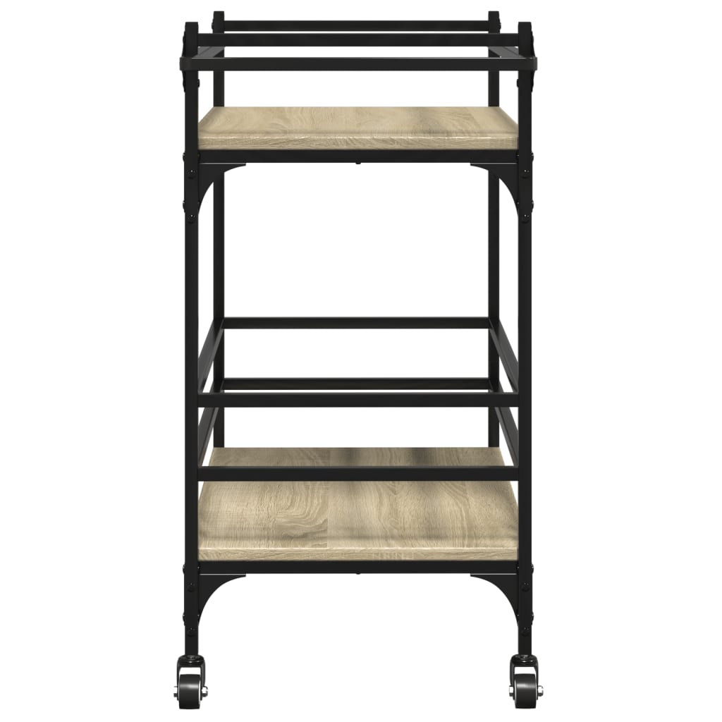 Sonoma Oak Kitchen Trolley 82x40x78.5cm Plywood