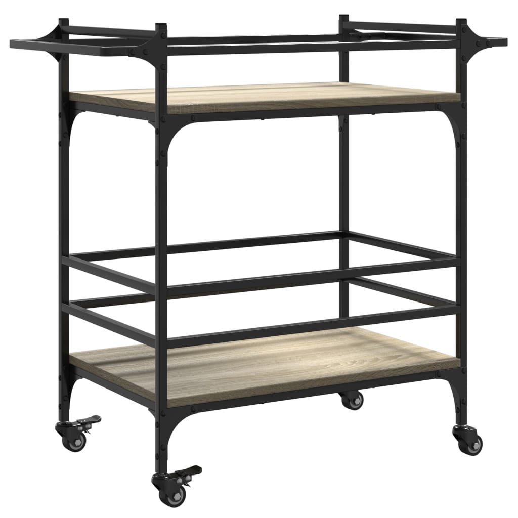 Sonoma Oak Kitchen Trolley 82x40x78.5cm Plywood