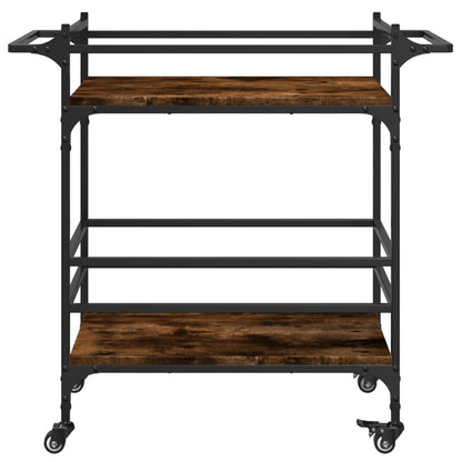 Smoked Oak Kitchen Trolley 82x40x78.5 cm Plywood