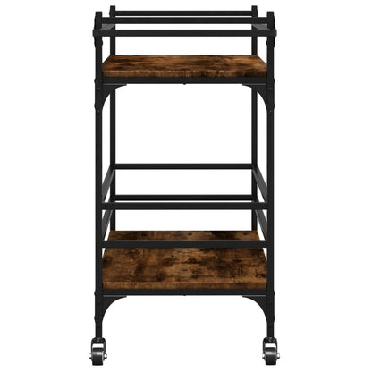 Smoked Oak Kitchen Trolley 82x40x78.5 cm Plywood