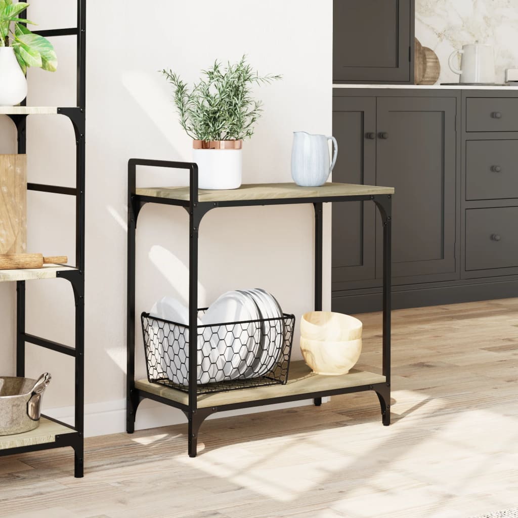 Sonoma Oak Kitchen Trolley 60.5x31x72.5 cm Plywood