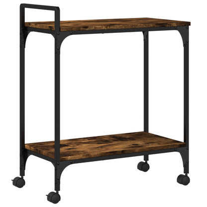 Smoked Oak Kitchen Trolley 60.5x31x72.5cm Plywood