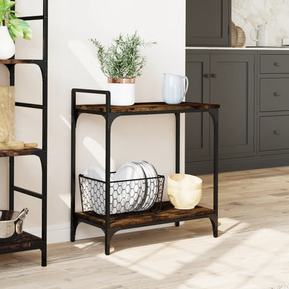 Smoked Oak Kitchen Trolley 60.5x31x72.5cm Plywood