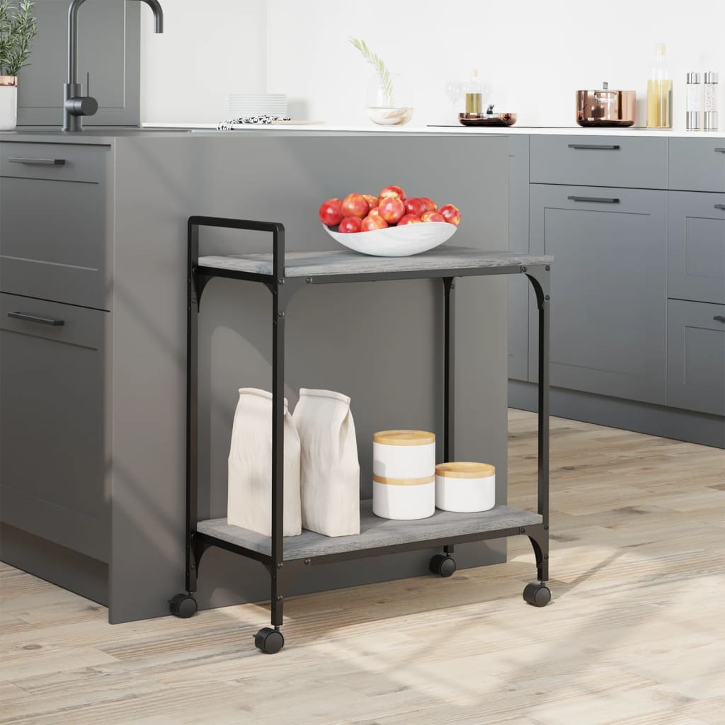 Sonoma Gray Kitchen Trolley 60.5x31x72.5 cm Plywood