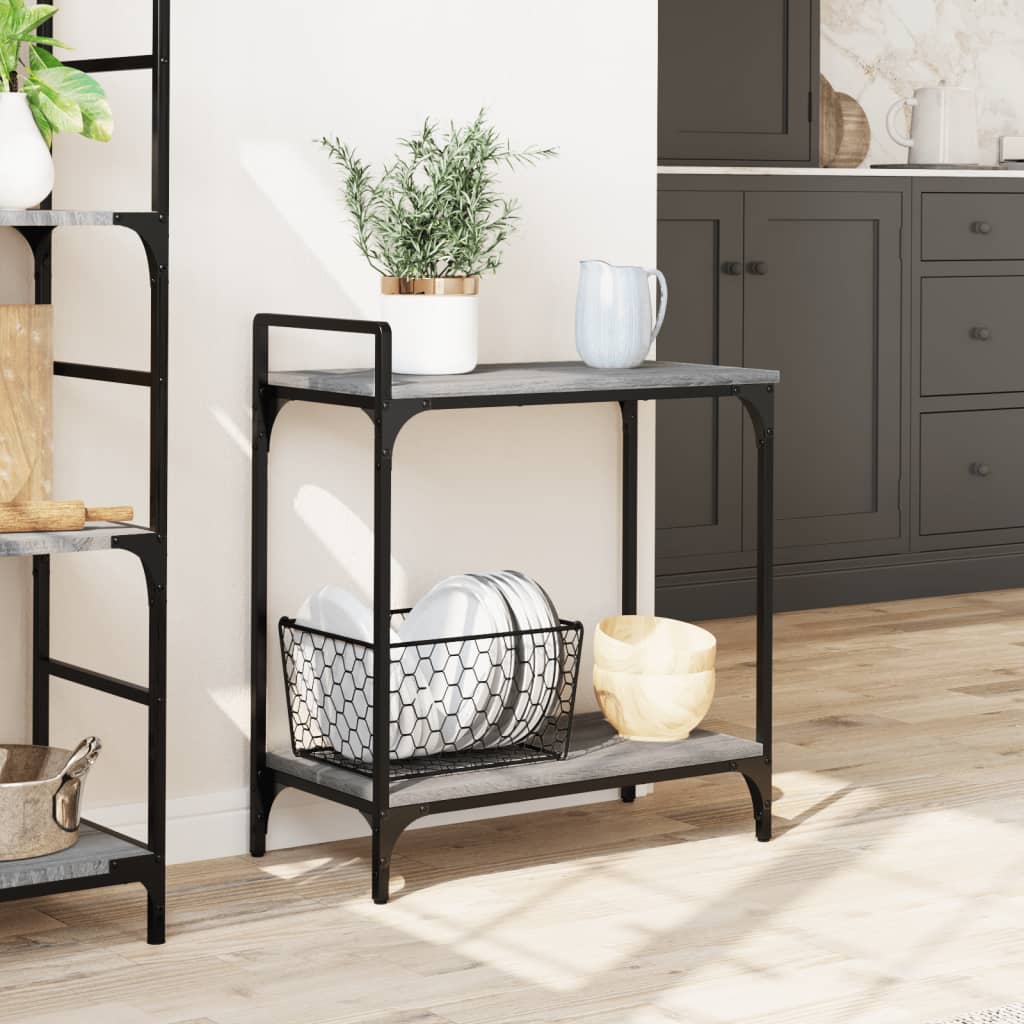 Sonoma Gray Kitchen Trolley 60.5x31x72.5 cm Plywood