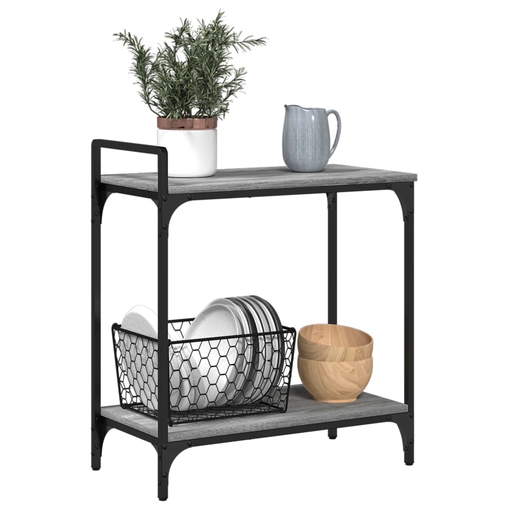 Sonoma Gray Kitchen Trolley 60.5x31x72.5 cm Plywood