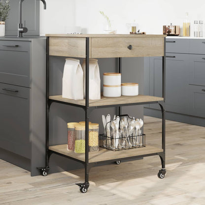 Sonoma Oak Kitchen Trolley 60x48x89.5cm Plywood