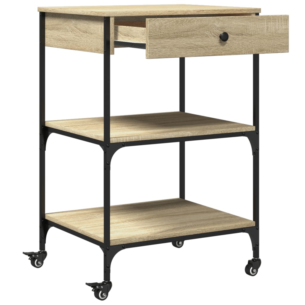 Sonoma Oak Kitchen Trolley 60x48x89.5cm Plywood