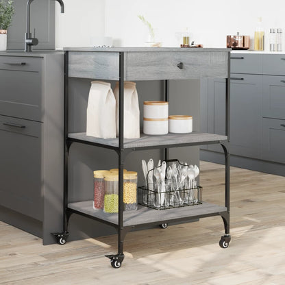 Sonoma Gray Kitchen Trolley 60x48x89.5cm Plywood