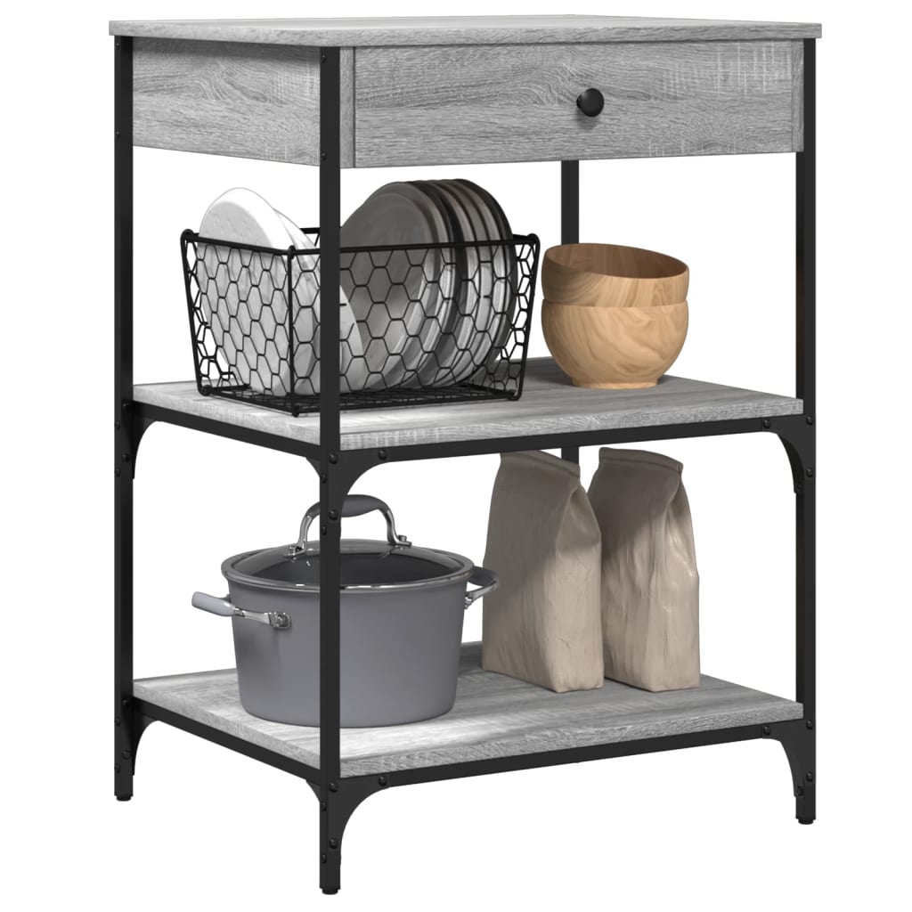 Sonoma Gray Kitchen Trolley 60x48x89.5cm Plywood