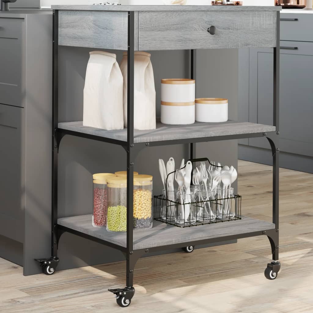 Sonoma Gray Kitchen Trolley 60x48x89.5cm Plywood