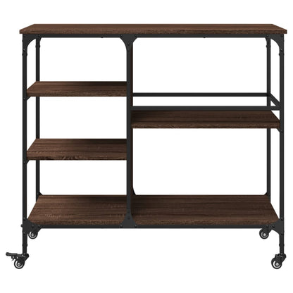 Carrello Cucina Rovere Marrone 100x45x89,5 cm Legno Multistrato - homemem39