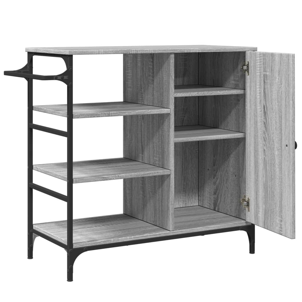 Carrello da Cucina Grigio Sonoma 87,5x38,5x84,5 cm Multistrato - homemem39