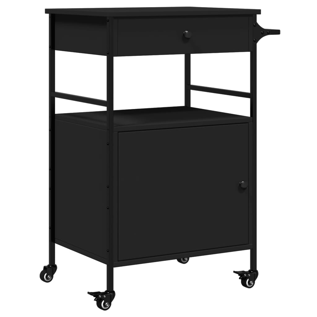 Carrello da Cucina Nero 56x43x89,5 cm in Legno Multistrato - homemem39