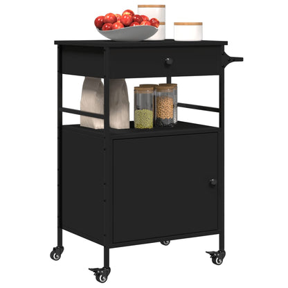 Carrello da Cucina Nero 56x43x89,5 cm in Legno Multistrato - homemem39