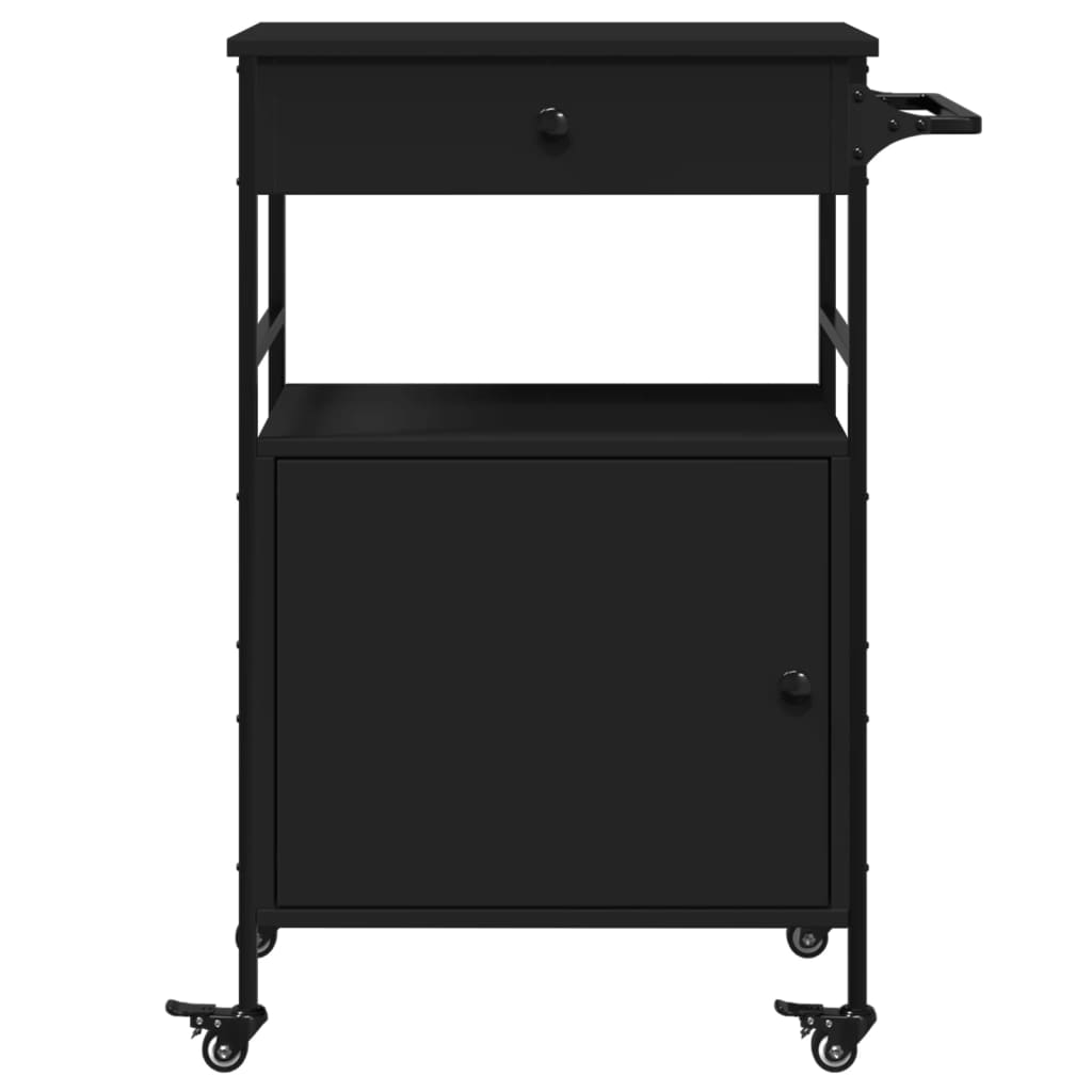 Carrello da Cucina Nero 56x43x89,5 cm in Legno Multistrato - homemem39