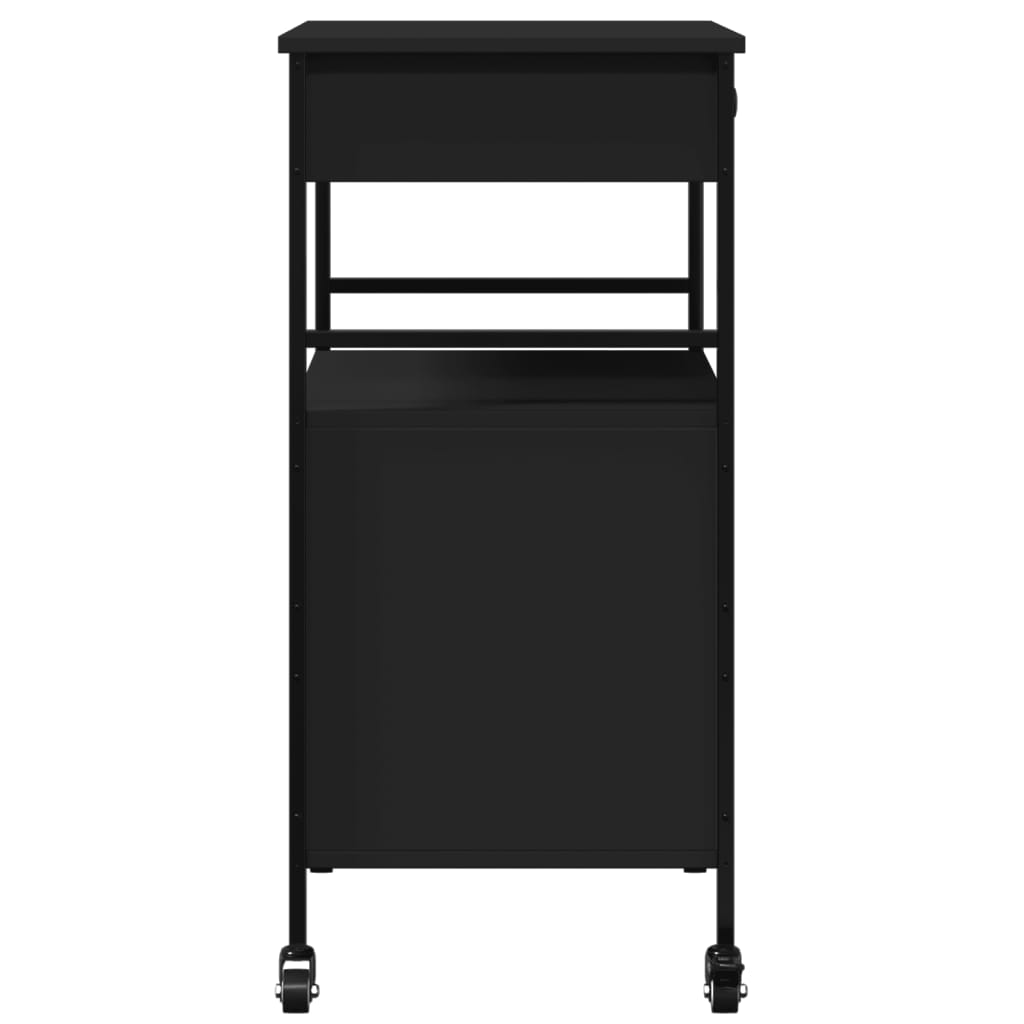 Carrello da Cucina Nero 56x43x89,5 cm in Legno Multistrato - homemem39